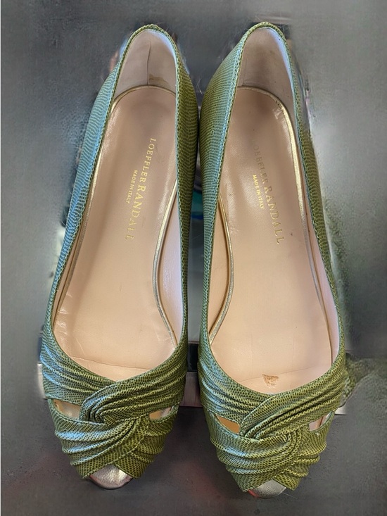 Loeffler Randall Shoes - Loeffler Randall Olive Green Twisted Peep-Toe Heels